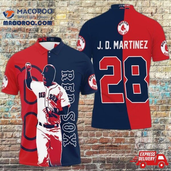 28 J D Martinez Boston Red Sox Polo Shirt