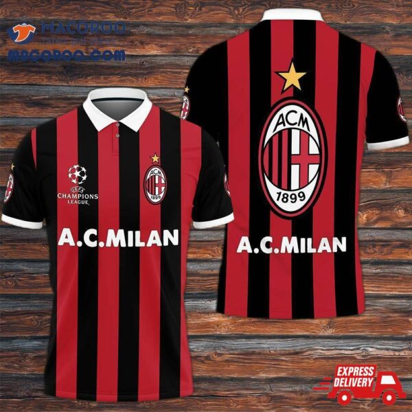 3D Printed Ac Milan Nqp-ht Polo Shirt Ver 3 (red)