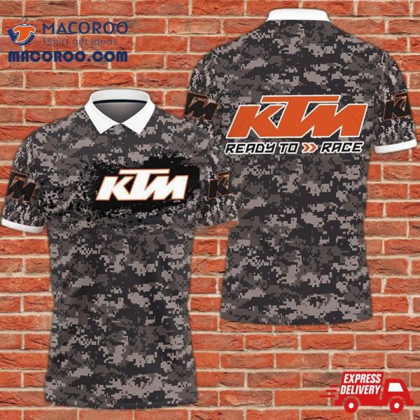 3D Printed Ktm Racing Polo Shirt