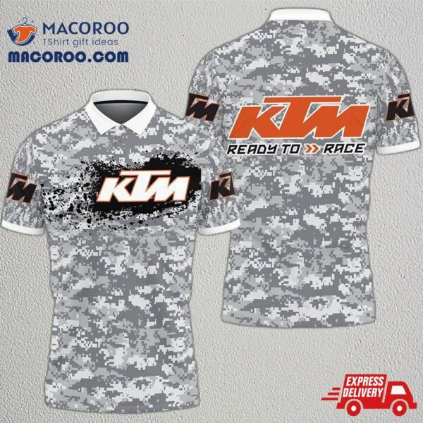 3D Printed Ktm Racing Polo Shirt