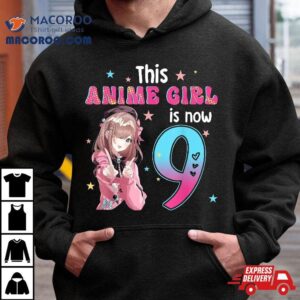 9 Years Old Girl Kawaii Gifts Anime 9th Birthday Kids Shirt