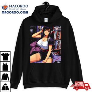 S Retro Waifu Anime Girl Chill Lofi Music Tshirt