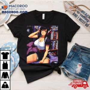 S Retro Waifu Anime Girl Chill Lofi Music Tshirt