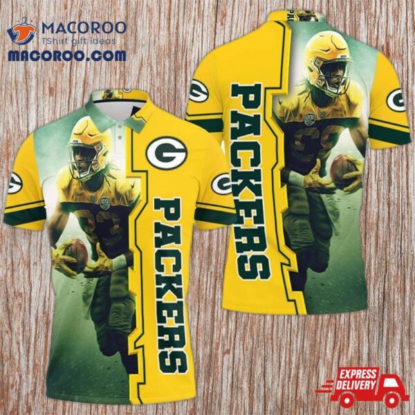 Aaron Jones 23 Green Bay Packers 3D Polo Shirt