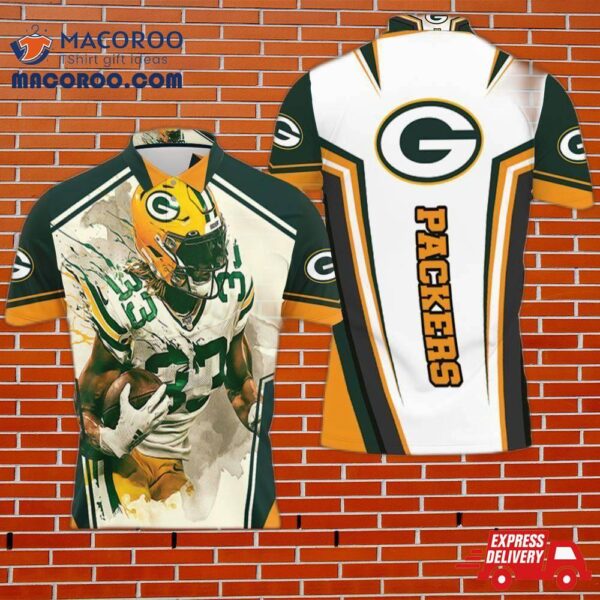 Aaron Jones 33 Green Bay Packers Nfc North Division Champions Super Bowl 2021 3D Polo Shirt