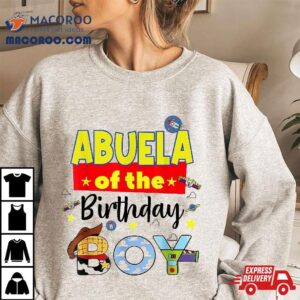 Abuela Of The Birthday Boy Toy Familly Matching Story Tshirt