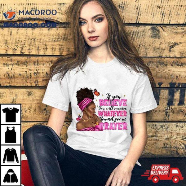 Afro Woman Puff Bun And Religion Faith Prayer Juneteenth Shirt