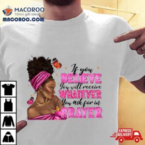 Afro Woman Puff Bun And Religion Faith Prayer Juneteenth Tshirt