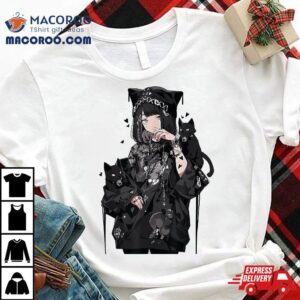 Anime Girl Gothic Waifu Japanese Kawaii Cat Otaku Aesthetic Shirt