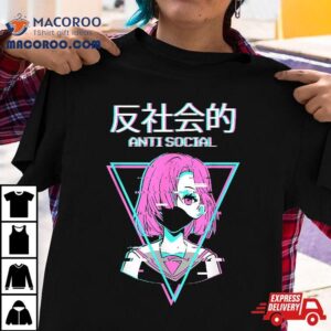 Antisocial Vaporwave Anime Girl Japanese Indie Alt Aesthetic Tshirt