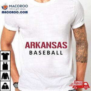 Arkansas Baseball Block And Stencil Fon Tshirt