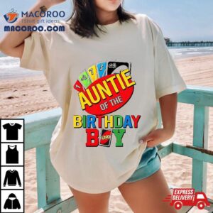 Auntie Of The Uno Birthday Boy Uno Tshirt