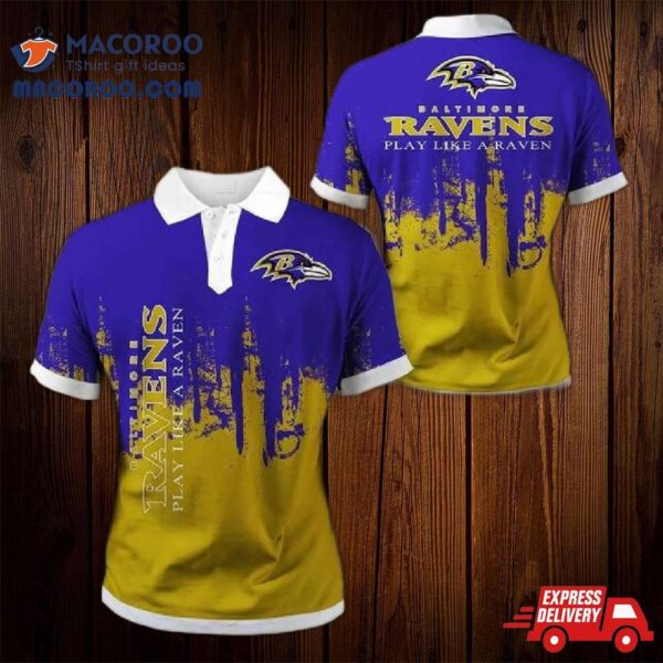 Baltimore Ravens 3D Polo Shirt