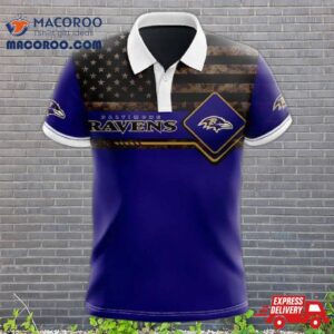 Baltimore Ravens American Flag Polo Shirt