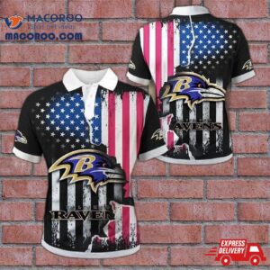 Baltimore Ravens American Flag Polo Shirt Gift For Fans