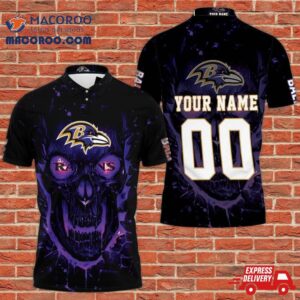 Baltimore Ravens Nfl Skull For Fan 3D Personalized Polo Shirt