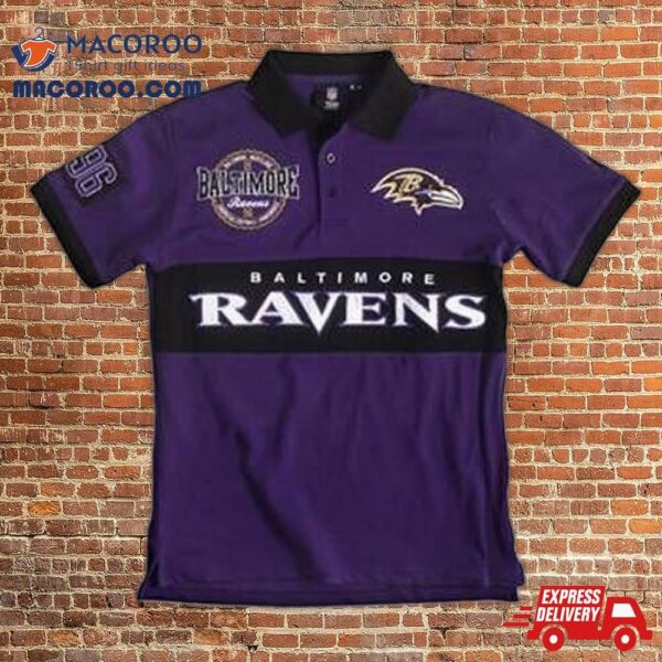 Baltimore Ravens Wordmark Rugby Polo Shirt 3D All Over Print Shirt3827