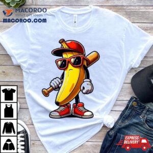 Banana Playing Baseball Fruit Lover Player Shirt