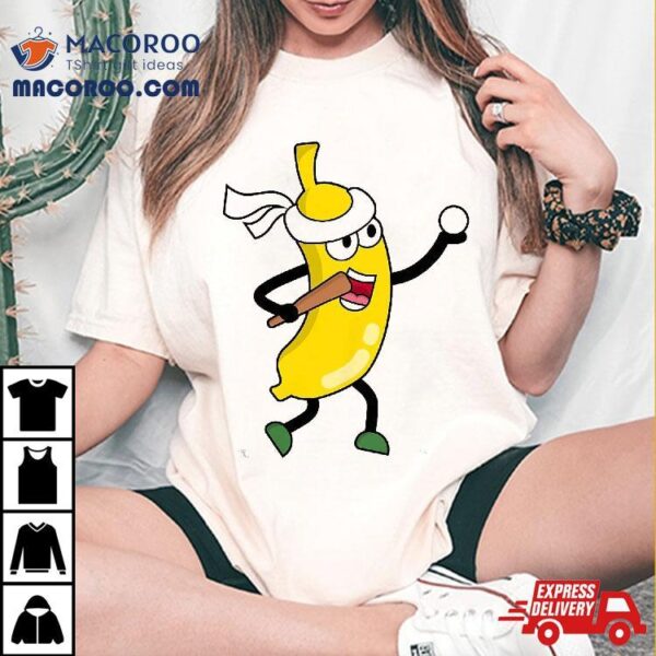 Banana Playing Baseball Funny Fruit Lover Player Shirt