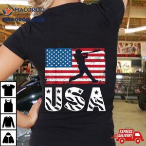 Baseball American Flag Usa Th Of July Us Coach Tshirt