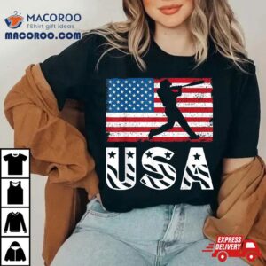Baseball American Flag Usa Th Of July Us Coach Tshirt