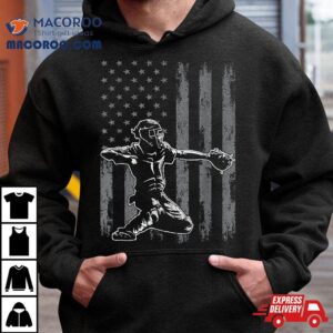 Baseball Catcher For Boys Usa Flag Tshirt