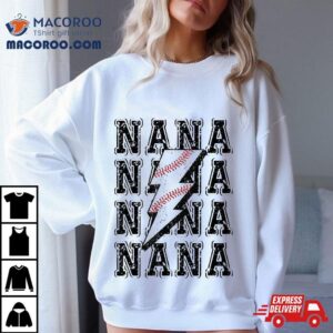 Baseball Nana Lightning Bolt Tshirt Retro Shirt