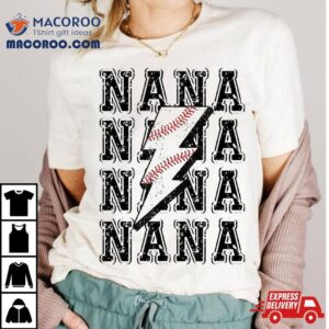 Baseball Nana Lightning Bolt T Retro Tshirt