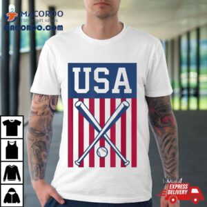 Baseball Usa American Flag Patriotic Fan Tshirt