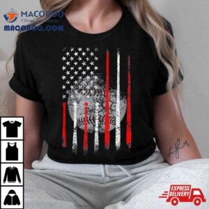 Baseball Usa Flag American Patriotic Tshirt