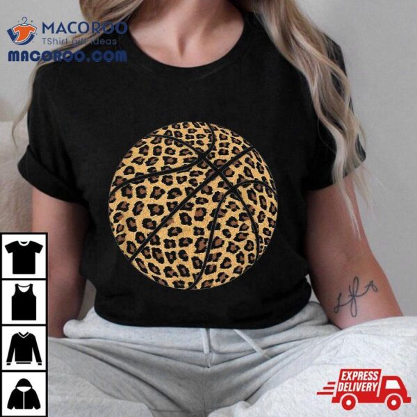 Basketball Leopard Print Cheetah Pattern Sport ‘s Gift Shirt