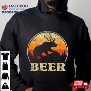 Bear Deer Funny Beer Retro Vintage Shirt