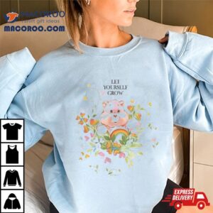 Care Bears Cheer Bear Vintage Floral Let Yourself Grow Tshirt