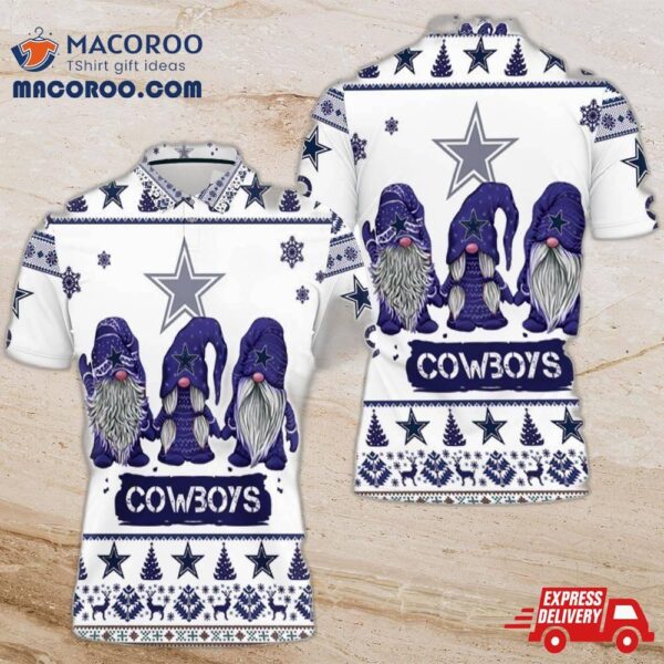 Christmas Gnomes Dallas Cowboys 3D Polo Shirt