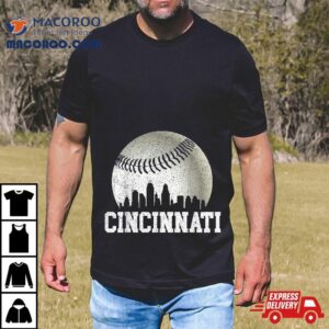 Cincinnati Vintage Baseball Distressed Gameday Retro Tshirt