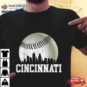 Cincinnati Vintage Baseball Distressed Gameday Retro Tshirt