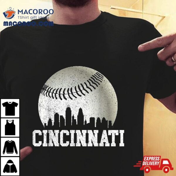 Cincinnati Vintage Baseball Distressed Gameday Retro Shirt