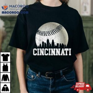 Cincinnati Vintage Baseball Distressed Gameday Retro Tshirt