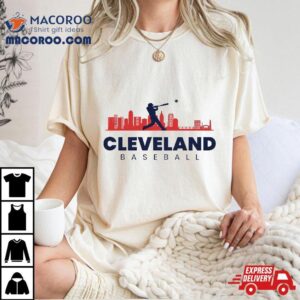 Cleveland Baseball Minimalist City Skyline Lover Tshirt