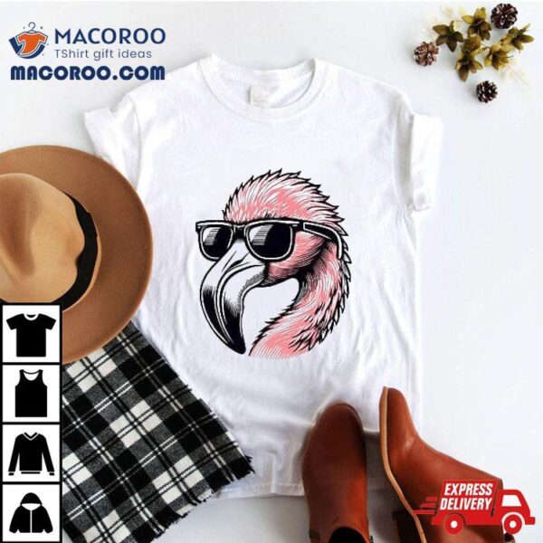 Cool Summer Vacation Flamingo Sunglasses Shirt