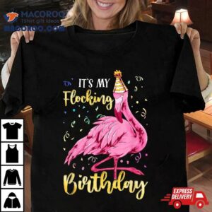 Cute Its My Flocking Birthday Flamingos Gift Girl Tshirt