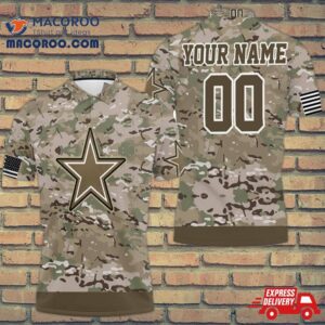 Dallas Cowboys Camouflage Pattern 3D Personalized Polo Shirt All-over Print