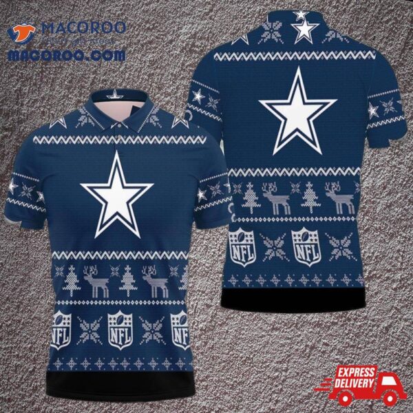 Dallas Cowboys Christmas 3D Polo Shirt