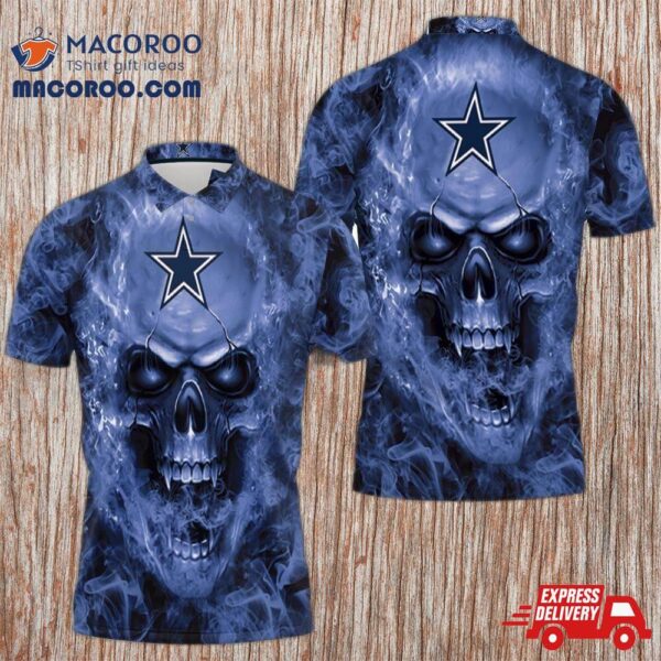 Dallas Cowboys Nfl Fans Skull Polo Shirt