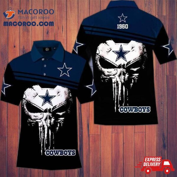 Dallas Cowboys Skull Nfl Fan 3D Polo Shirt