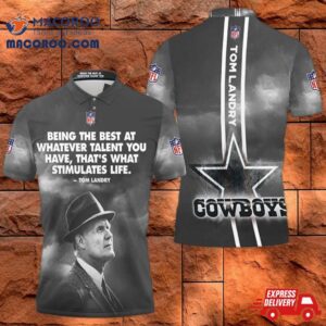 Dallas Cowboys Tom Landry Quote 3D Polo Shirt