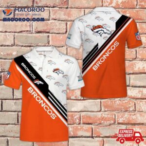 Denver Broncos Button Up Polo Shirt Gift For Fans