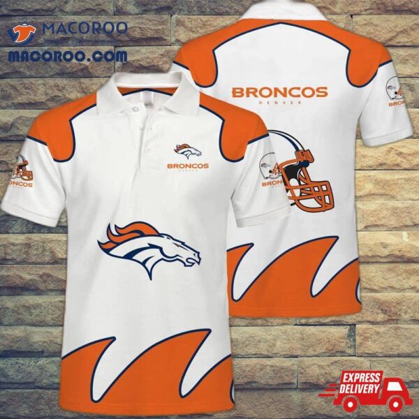 Denver Broncos Mens Polo Shirts White Gift For Fans