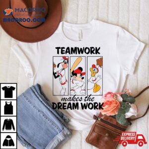 Disney Mickey Team Work Makes The Dream Baseball Tshirt