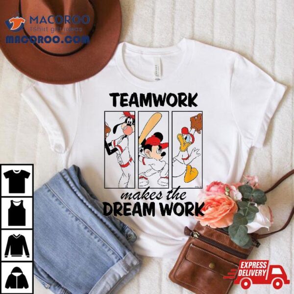 Disney – Mickey Team Work Makes The Dream Baseball Shirt